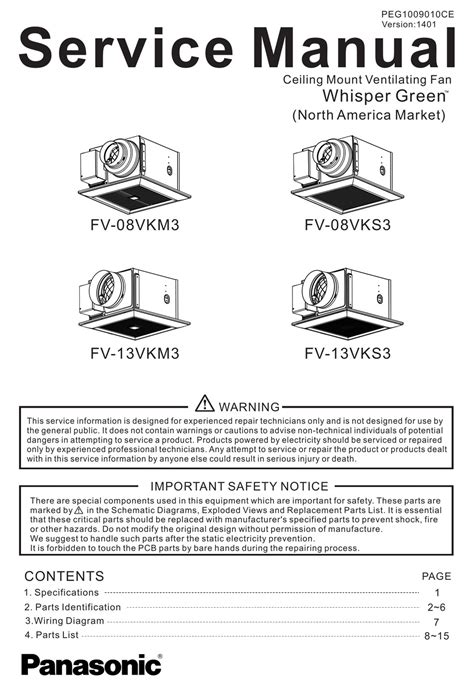 panasonic fan manual